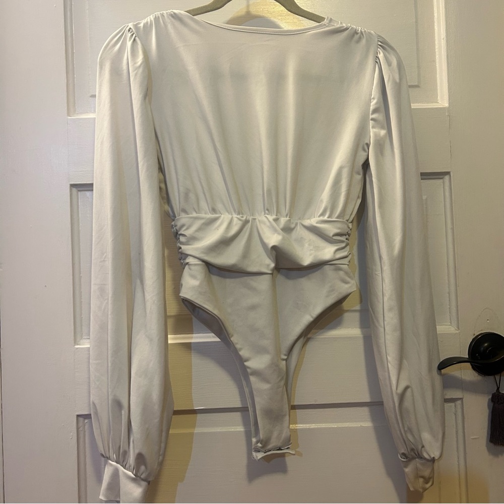 White Plunge Body Suit